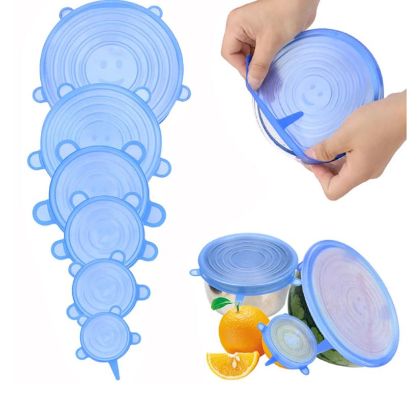 6pcs Silicone Stretch Lids Keep Food Fresh & Save Money