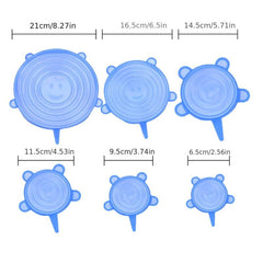 6pcs Silicone Stretch Lids Keep Food Fresh & Save Money