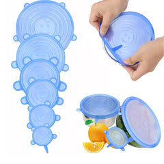 6pcs Silicone Stretch Lids Keep Food Fresh & Save Money
