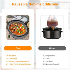 2pcs Slow Cooker Dividers For 6 QT Pot Reusable Silicone Cooker Divider Insert
