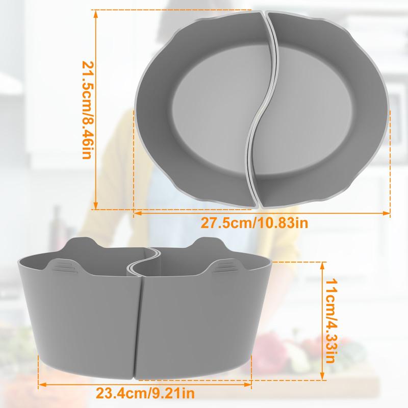 2pcs Slow Cooker Dividers For 6 QT Pot Reusable Silicone Cooker Divider Insert