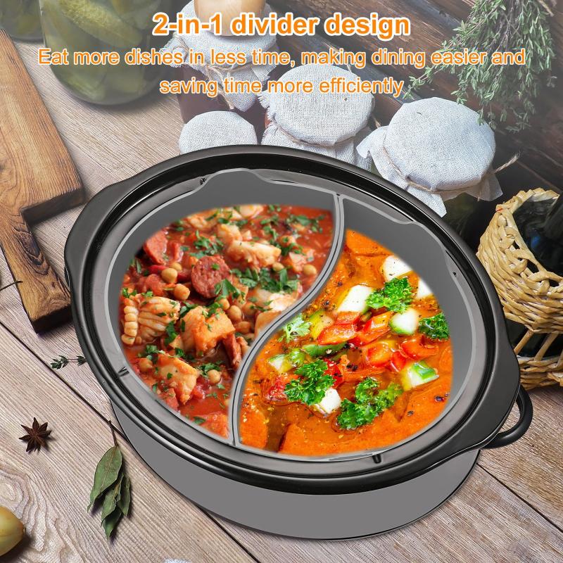 2pcs Slow Cooker Dividers For 6 QT Pot Reusable Silicone Cooker Divider Insert