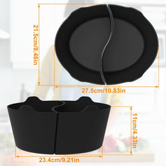 2pcs Slow Cooker Dividers For 6 QT Pot Reusable Silicone Cooker Divider Insert