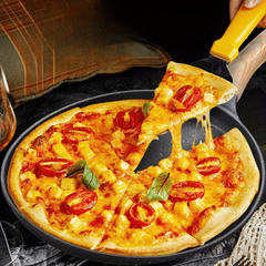 1pc Pizza Pan Round Pizza Crisper Pan Baking Tray Aluminum Alloy
