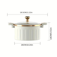 Micro Pressure Cooker 26cm Saucepan Soup Pot with Glass Cover