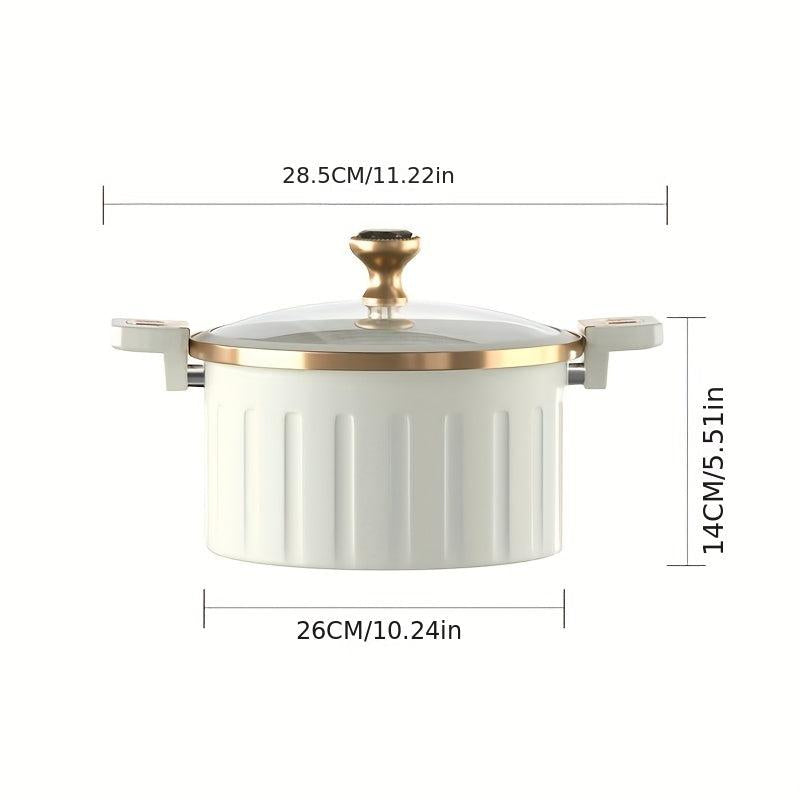 Micro Pressure Cooker 26cm Saucepan Soup Pot with Glass Cover