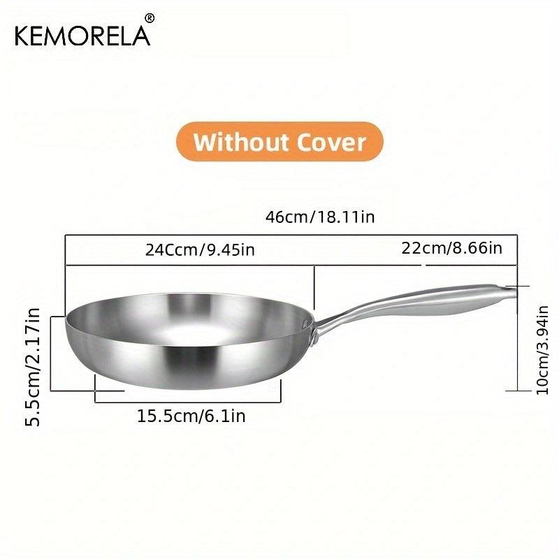 Nonstick Stainless Steel Skillet Pan for Gas & Induction Cooker