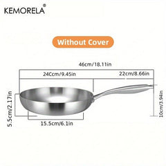 Nonstick Stainless Steel Skillet Pan for Gas & Induction Cooker