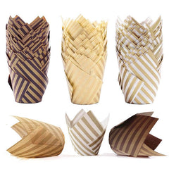 50pcs Disposable Cupcake Containers Cake Paper Holder Souffle Cups Cake Tray
