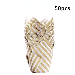 50pcs Disposable Cupcake Containers Cake Paper Holder Souffle Cups Cake Tray