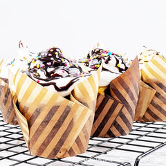 50pcs Disposable Cupcake Containers Cake Paper Holder Souffle Cups Cake Tray