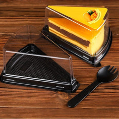 20pcs Clear Cake Slice Containers Disposable Plastic Cheesecake Containers