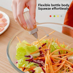4 Squeeze Bottles with Caps Leak Proof Refillable Condiment Containers