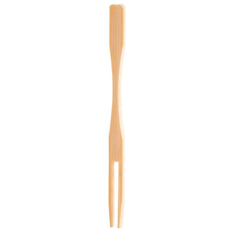 100pcs Bamboo Forks Natural Wooden Appetizer Cocktail Fruit Pastry Dessert