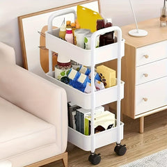 Ultra Thin Rolling Storage Cart Kitchen Small Shelf With Foot Wheel Storage Cart