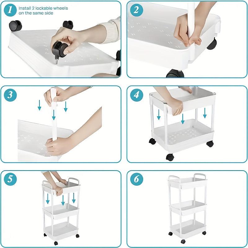 Ultra Thin Rolling Storage Cart Kitchen Small Shelf With Foot Wheel Storage Cart