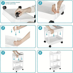 Ultra Thin Rolling Storage Cart Kitchen Small Shelf With Foot Wheel Storage Cart