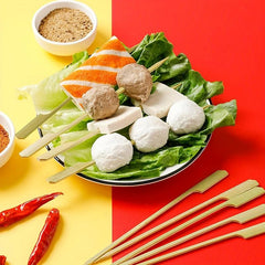 Bamboo Wooden Paddle Skewers 100 Pcs 7.87 Inches