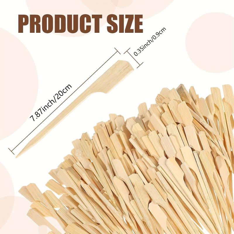 Bamboo Wooden Paddle Skewers 100 Pcs 7.87 Inches