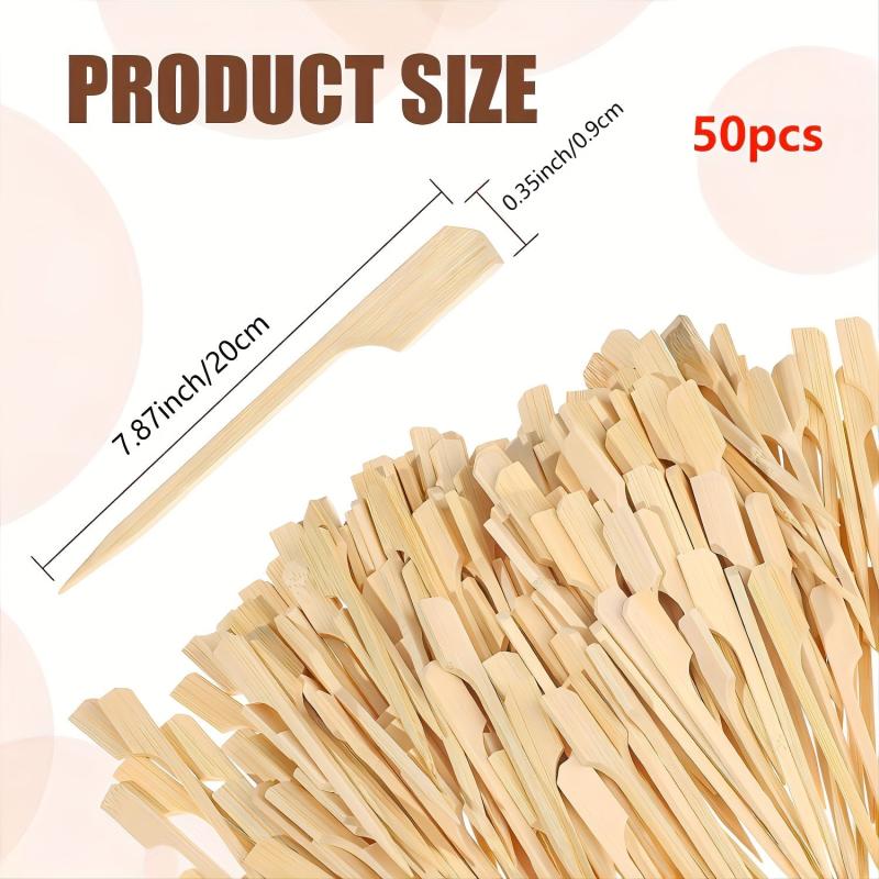 Bamboo Wooden Paddle Skewers 100 Pcs 7.87 Inches