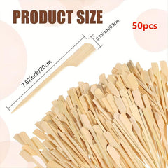 Bamboo Wooden Paddle Skewers 100 Pcs 7.87 Inches