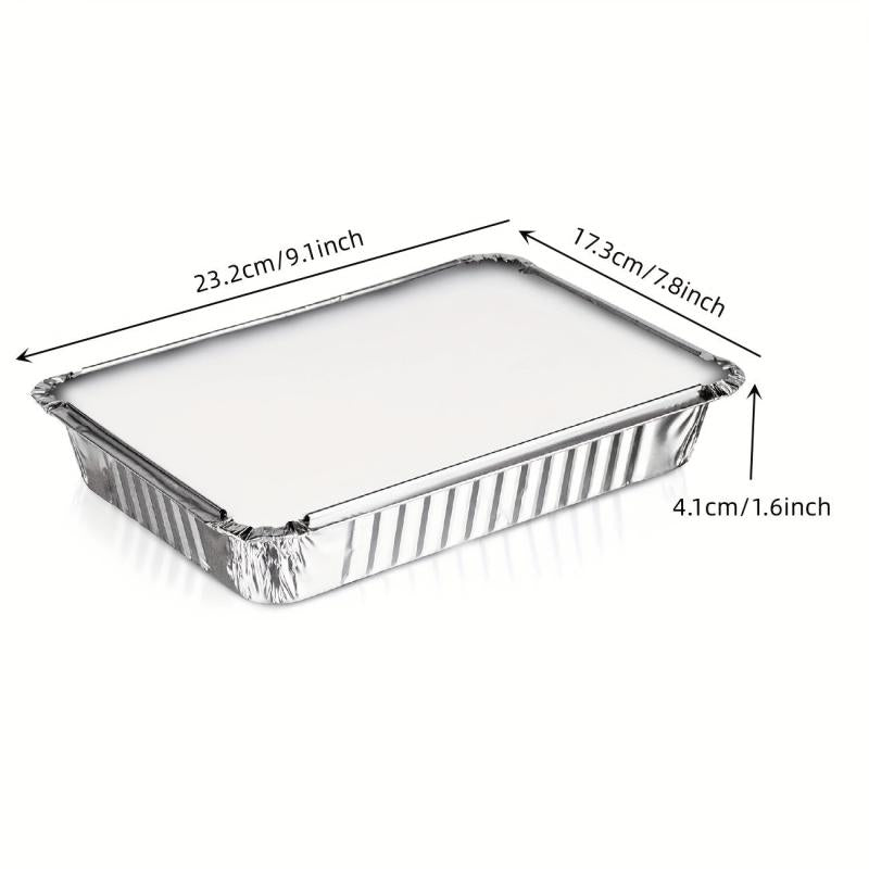 20Pcs 9x7 Aluminum Pans w/ Lids Take Out Containers
