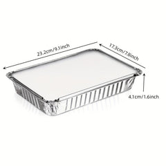 20Pcs 9x7 Aluminum Pans w/ Lids Take Out Containers