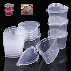 20pcs Heart Shaped Disposable Sauce Cups 45ml Takeaway Packaging