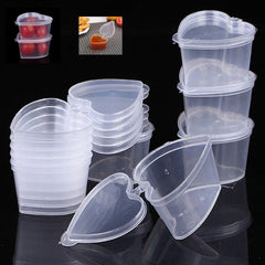 20pcs Heart Shaped Disposable Sauce Cups 45ml Takeaway Packaging