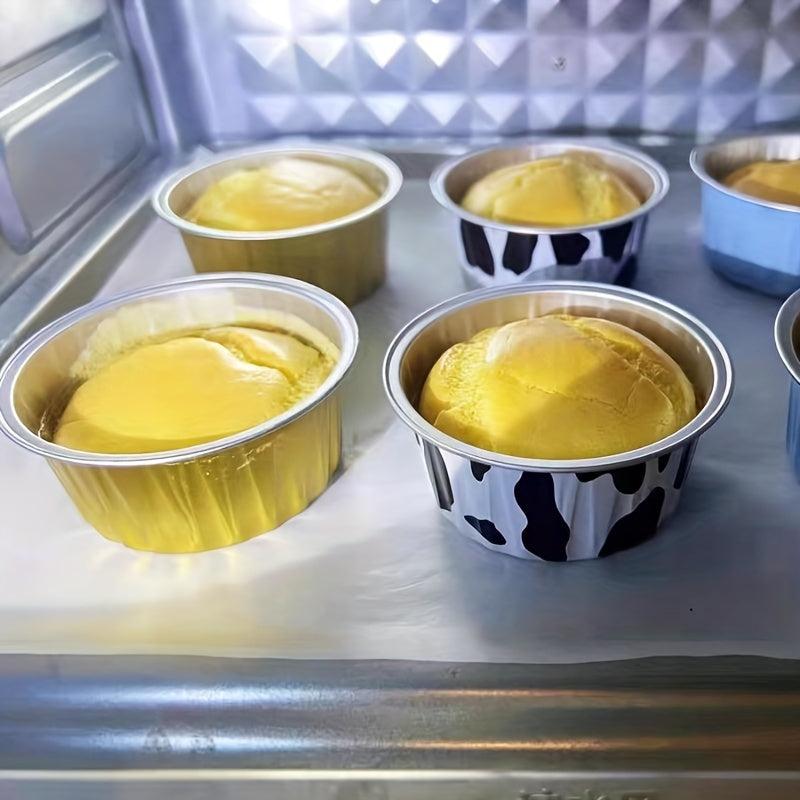 15pcs Reusable Aluminum Foil Baking Cups Mini Cake Pans with Lids