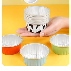 15pcs Reusable Aluminum Foil Baking Cups Mini Cake Pans with Lids