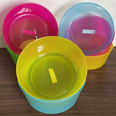 Set of 8 Colorful Plastic Bowls, Portable Salad and Fruit Bowls