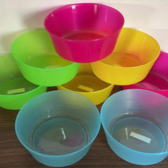Set of 8 Colorful Plastic Bowls, Portable Salad and Fruit Bowls