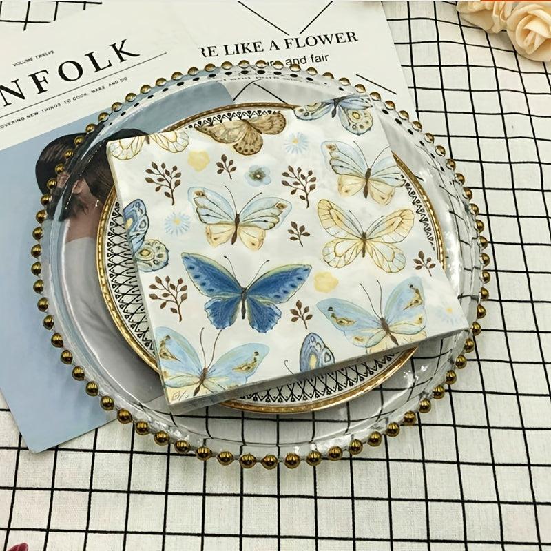 20pcs Butterfly Napkins for Weddings and Birthdays Disposable Dining Tissue
