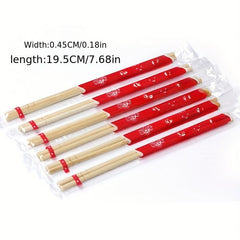 100 Pairs Disposable Chopsticks Red Festive Packaging Takeaway Restaurants Snack