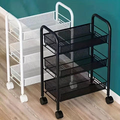 1pc Kitchen Cart on Wheels Rolling Storage Rack with Floor Shelf
