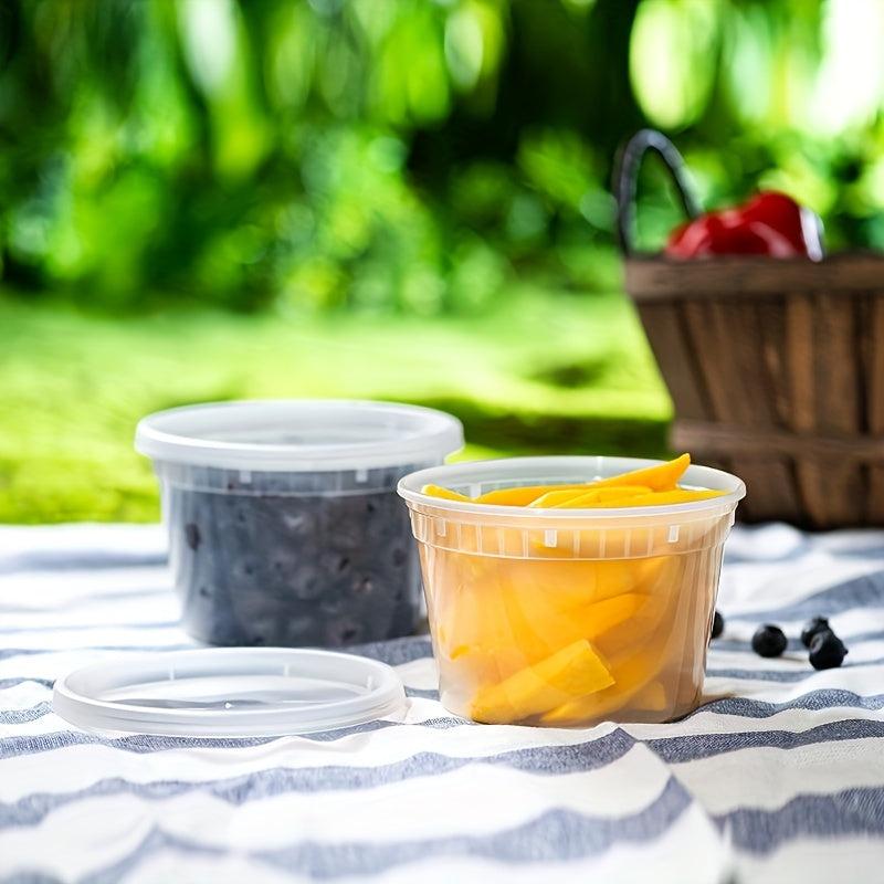 10pcs Plastic Food Container With Lid 8oz-32oz BPA-Free Leakproof Stackable