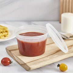 10pcs Plastic Food Container With Lid 8oz-32oz BPA-Free Leakproof Stackable