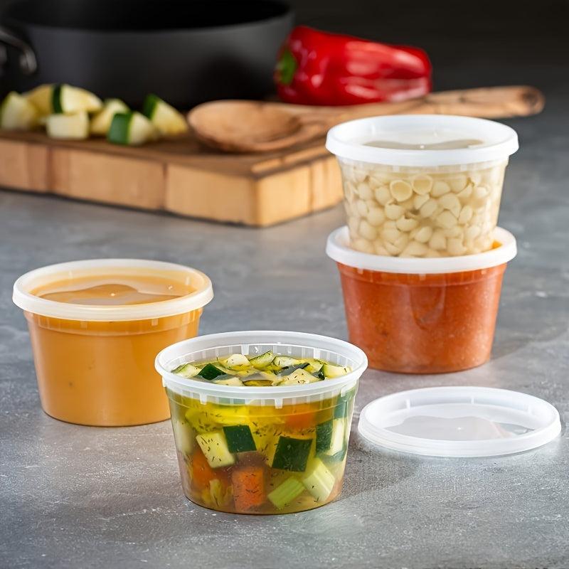 10pcs Plastic Food Container With Lid 8oz-32oz BPA-Free Leakproof Stackable