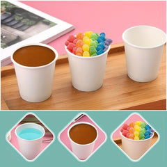 50pcs Disposable 3oz Paper Cups for Coffee, Juice, Water - Family, Supermarket