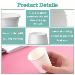 50pcs Disposable 3oz Paper Cups for Coffee, Juice, Water - Family, Supermarket
