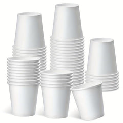 50pcs Disposable 3oz Paper Cups for Coffee, Juice, Water - Family, Supermarket