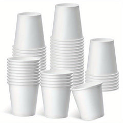 50pcs Disposable 3oz Paper Cups for Coffee, Juice, Water - Family, Supermarket