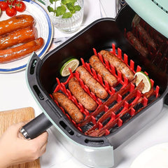 Red Silicone Air Fryer Grill Hot Dog Bacon Rack
