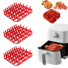 Red Silicone Air Fryer Grill Hot Dog Bacon Rack