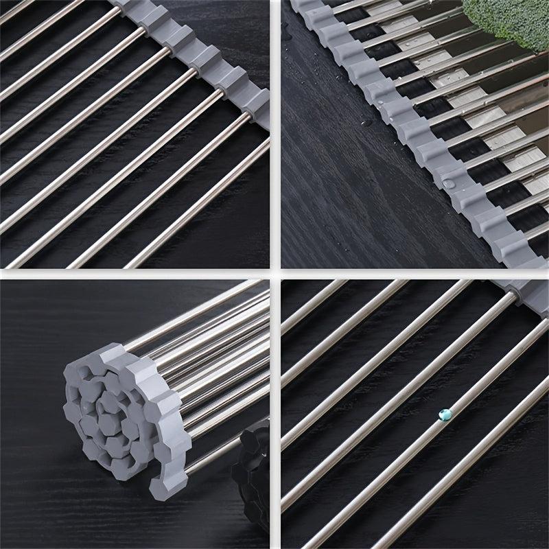 Collapsible Drain Rack Kitchen Sink Foldable Dishwashing Rack