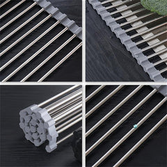 Collapsible Drain Rack Kitchen Sink Foldable Dishwashing Rack