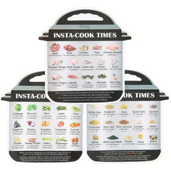3 Pcs Magnetic Cheat Sheet For Instant Pot Decals - Cooking Times Magnet