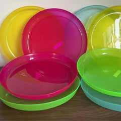 8pcs Colorful High PP Plastic Salad Fruit Plates