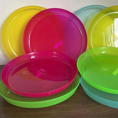 8pcs Colorful High PP Plastic Salad Fruit Plates